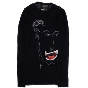 Jean Paul Gaultier SS 2002 Surreal Lip Body Mesh Top